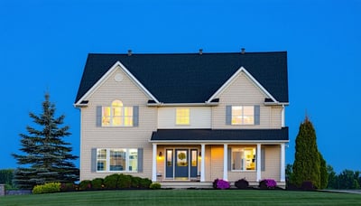 Illustration of a secure home protected by digital title insurance Illustration of a secure home protected by digital title insurance